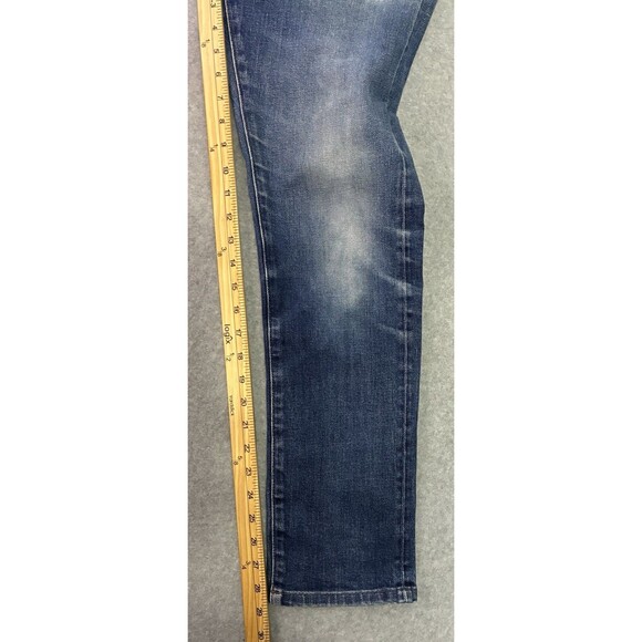 Uniqlo Men’s Jeans 33x34 Slim Straight Low Rise Denim Blue Kaihara Stretch - Picture 3 of 8